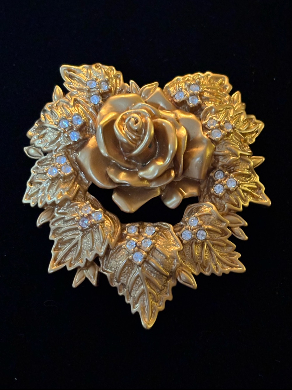 Vintage 1994 Elizabeth Taylor Avon Passion Flower Pendant Brooch Pin Box Pouch